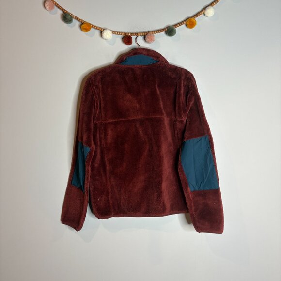 L.L. Bean maroon soft fuzzy fleece pullover sweatshirt - Picture 4 of 4